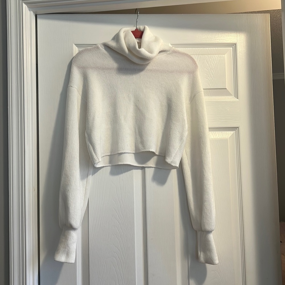Princess Polly White Turtleneck Cropped Sweater